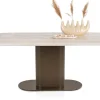 XOOON Brianto, eetkamertafel 240 x 100 cm - keramiek blad Travertin - Steel Brown^ Eettafels|Tafelconfigurator