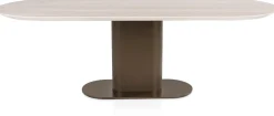 XOOON Brianto, eetkamertafel 240 x 100 cm - keramiek blad Travertin - Steel Brown^ Eettafels|Tafelconfigurator