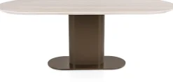 XOOON Brianto, eetkamertafel 210 x 100 cm - keramiek blad Travertin - Steel Brown^ Tafelconfigurator|Eettafels