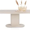 XOOON Brianto, eetkamertafel 240 x 100 cm - keramiek blad Travertin - Creme^ Eettafels|Tafelconfigurator