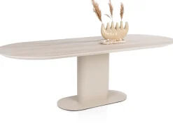 XOOON Brianto, eetkamertafel 240 x 100 cm - keramiek blad Travertin - Creme^ Eettafels|Tafelconfigurator