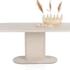 XOOON Brianto, eetkamertafel 210 x 100 cm - keramiek blad Travertin - Creme^ Tafelconfigurator|Eettafels