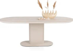 XOOON Brianto, eetkamertafel 210 x 100 cm - keramiek blad Travertin - Creme^ Tafelconfigurator|Eettafels