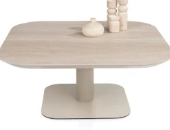 XOOON Brianto, salontafel 90 x 90 cm - keramiek blad Travertin^ Salontafels|Tafelconfigurator