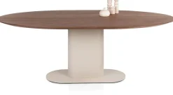 XOOON Brianza, eetkamertafel 210 x 100 cm - walnoot fineer - Creme^ Tafelconfigurator|Eettafels