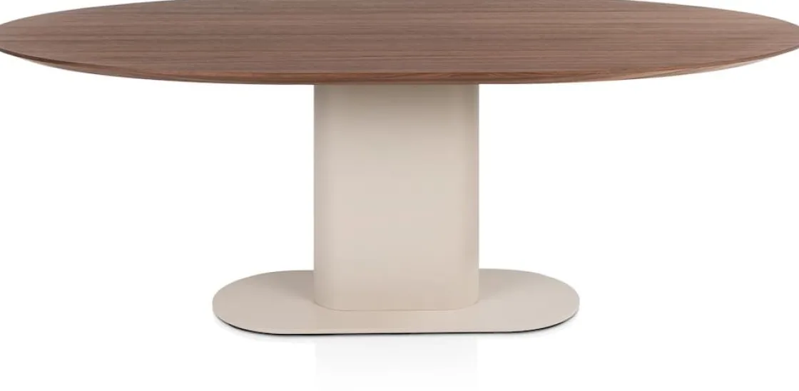 XOOON Brianza, eetkamertafel 210 x 100 cm - walnoot fineer - Creme^ Tafelconfigurator|Eettafels