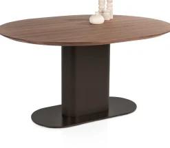 XOOON Brianza, eetkamertafel 150 x 120 cm - walnoot fineer - Steel Brown^ Tafelconfigurator|Eettafels