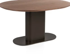 XOOON Brianza, eetkamertafel 150 x 120 cm - walnoot fineer - Steel Brown^ Tafelconfigurator|Eettafels