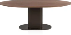 XOOON Brianza, eetkamertafel 210 x 100 cm - walnoot fineer - Steel Brown^ Tafelconfigurator|Eettafels