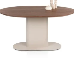 XOOON Brianza, eetkamertafel 150 x 120 cm - walnoot fineer - Creme^ Tafelconfigurator|Eettafels