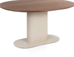 XOOON Brianza, eetkamertafel 150 x 120 cm - walnoot fineer - Creme^ Tafelconfigurator|Eettafels