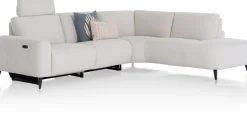XOOON Carini, hoekbank 2,5 zits arm links electrisch + ottomane rechts - Vada Ivory^ Carini|Carini