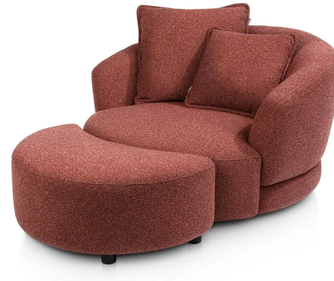 XOOON Cervos, fauteuil draaibaar - rond 130cm incl. 1 kussen 60x60 + 1 kussen 45x45^ Leren Fauteuils|Stoffen Fauteuils
