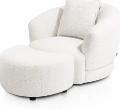 XOOON Cervos, poef/hocker bij fauteuil draaibaar klein^ Leren Fauteuils|Stoffen Fauteuils