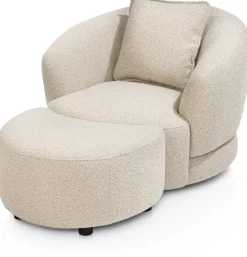 XOOON Cervos, poef/hocker bij fauteuil draaibaar klein^ Leren Fauteuils|Stoffen Fauteuils