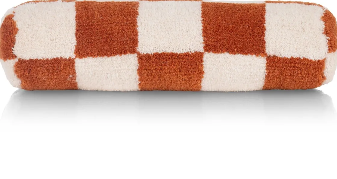 XOOON Check bolster kussen 15x50cm in kleur Koper shop je bij COCOmaison^ Woonaccessoires