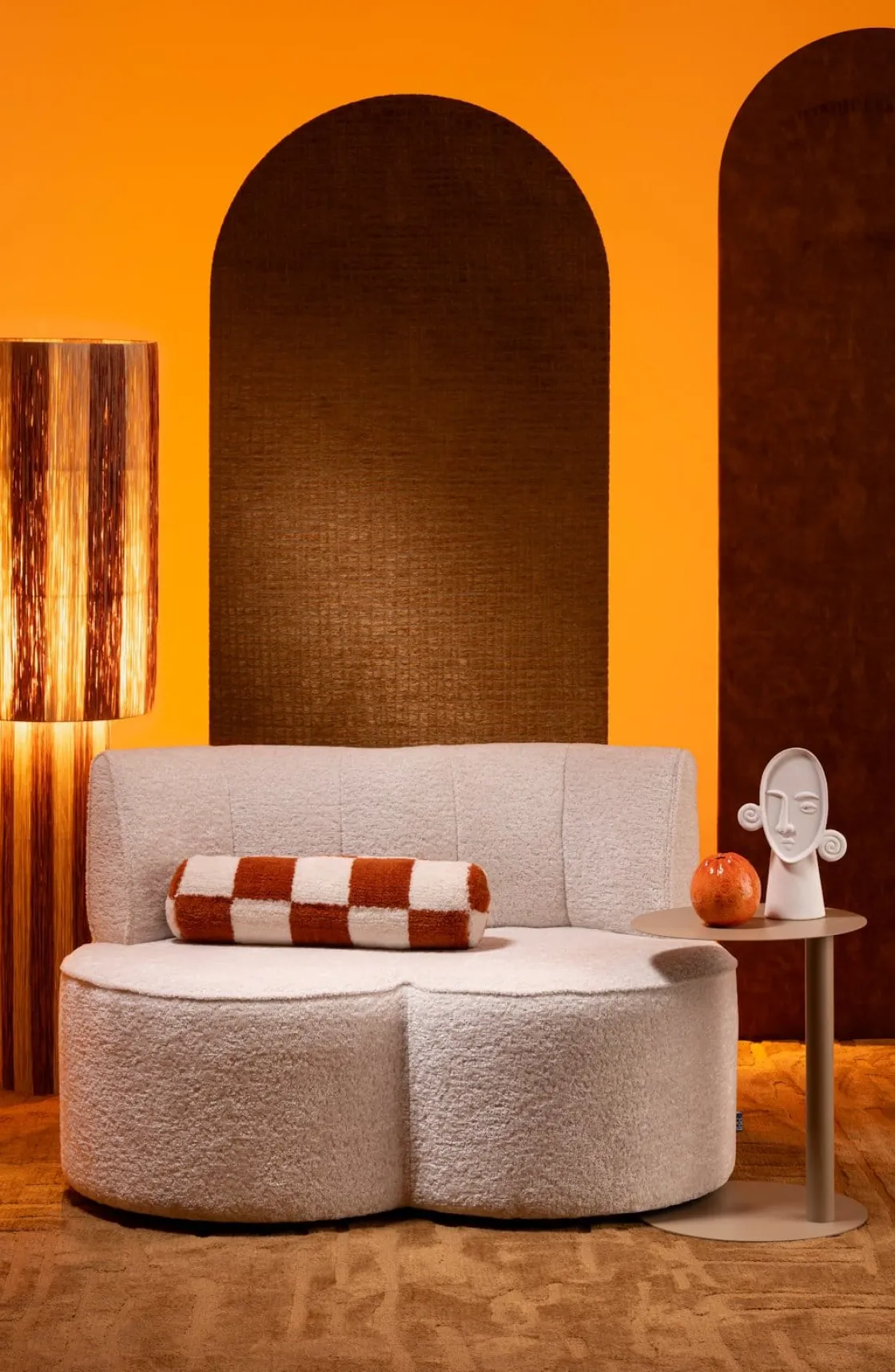 XOOON Check bolster kussen 15x50cm in kleur Koper shop je bij COCOmaison^ Woonaccessoires