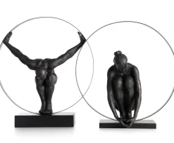 XOOON Circle Man beeld H58cm in de kleur Zwart - COCOmaison^ Woonaccessoires