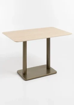XOOON COCOmaison, Brest bistrotafel Travertine 120x75cm - Goud^ Woonaccessoires|Eettafels