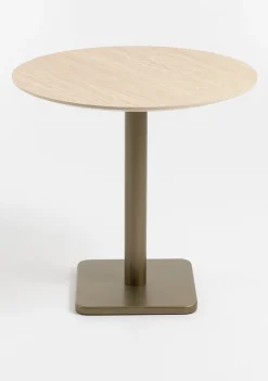 XOOON COCOmaison, Brest bistrotafel Travertine D80cm - Goud^ Woonaccessoires|Eettafels