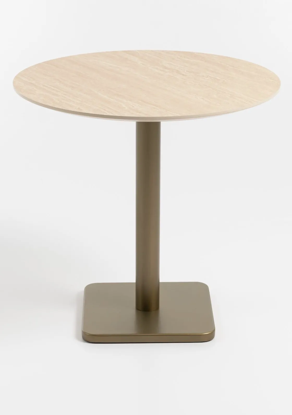 XOOON COCOmaison, Brest bistrotafel Travertine D80cm - Goud^ Woonaccessoires|Eettafels