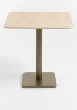 XOOON COCOmaison, Brest bistrotafel Travertine 75x75cm - Goud^ Woonaccessoires|Eettafels