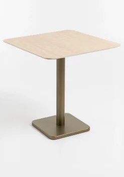 XOOON COCOmaison, Brest bistrotafel Travertine 75x75cm - Goud^ Woonaccessoires|Eettafels