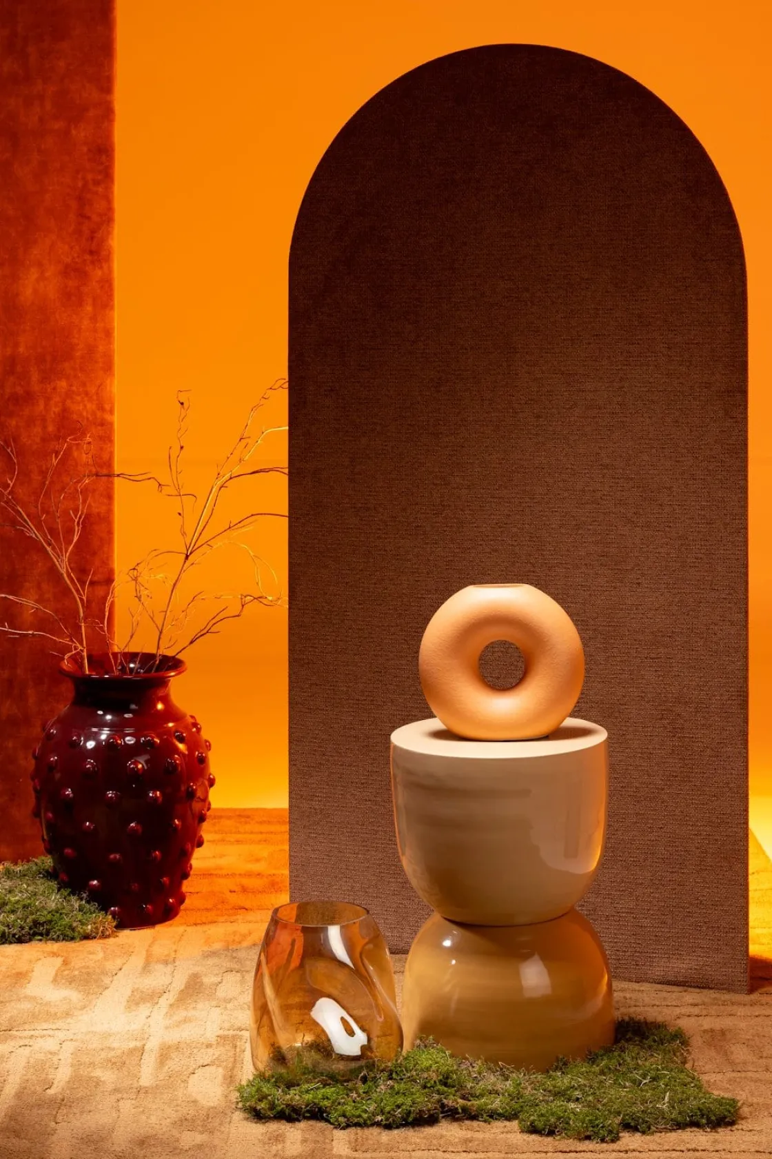 XOOON COCOmaison, Donut vaas H22cm - Oranje^ Woonaccessoires