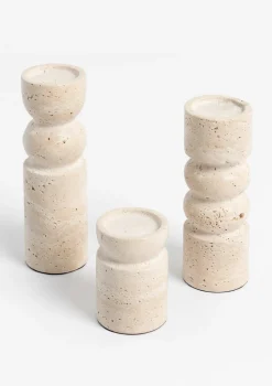 XOOON COCOmaison, Ivy set van 3 kandelaren - Cremekleurig^ Woonaccessoires