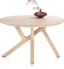 XOOON COSENZA eetkamertafel rond 130 cm - naturel eiken^ Tafelconfigurator|Eettafels