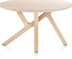 XOOON COSENZA eetkamertafel rond 130 cm - naturel eiken^ Tafelconfigurator|Eettafels
