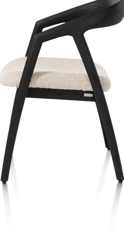 XOOON DANTE armstoel - eik antraciet met gestoffeerde zit in stof Brioni^ Armstoelen