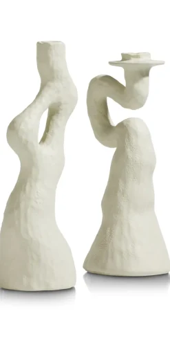 XOOON Debra abstracte kandelaar creme wit H30cm - COCOmaison^ Woonaccessoires
