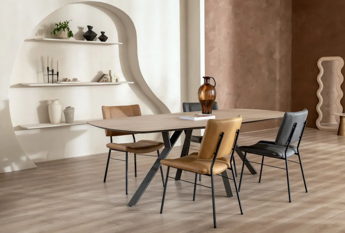 XOOON Design eetkamerstoel "TATUM" - Okergeel -^ Eetkamerstoelen