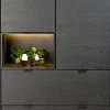 XOOON Elements, bergkast 90 cm. - 2-deuren + 2-laden + 2-niches + led incl. metalen poten - Onyx^ Bergkasten