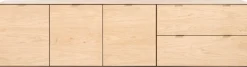 XOOON Elements 3-deurs eikenfineer dressoir met lades 240cm^ Dressoirs