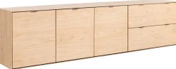 XOOON Elements 3-deurs eikenfineer dressoir met lades 240cm^ Dressoirs