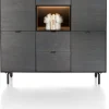 XOOON Elements, dressette 150 cm - 5-deuren + 2-laden + 1-niche + led incl. metalen poten - Onyx^ Bergkasten
