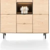 XOOON Elements, dressette 150 cm - 5-deuren + 2-laden + 1-niche + led incl. metalen poten - natural^ Bergkasten
