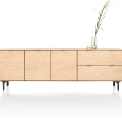XOOON Elements, dressoir 240 cm - 3-deuren + 2-laden incl. metalen poten - natural^ Dressoirs