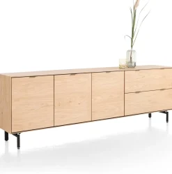XOOON Elements, dressoir 240 cm - 3-deuren + 2-laden incl. metalen poten - natural^ Dressoirs