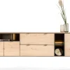 XOOON Elements, dressoir 240 cm. - 3-deuren + 2-laden + 5-niches + led incl. metalen poten - natural^ Dressoirs