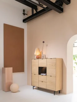 XOOON Elements eikenfineer dressette met niche + LED 150cm^ Bergkasten