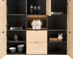 XOOON Elements eikenfineer dressette met niche + LED 150cm^ Bergkasten