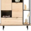 XOOON Elements, Highboard Naturel 90 cm + boekenkast 30 x 120 cm + platform 130 cm met 2 metalen poten^ Elements|Bergkasten