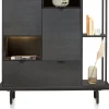 XOOON Elements, Highboard Onyx 90 cm + boekenkast 30 x 120 cm + platform 130 cm met 2 metalen poten^ Elements|Bergkasten