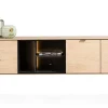 XOOON Elements, lowboard 210 cm. - hang + 2-deuren + klep + 3-niches + led incl. metalen poten - natural^ Tv-Meubelen|Dressoirs