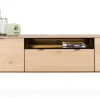XOOON Elements, lowboard 180 cm. - hang + 1-deur + 1-lade + klep + 1-niche + led incl. metalen poten - natural^ Tv-Meubelen|Dressoirs