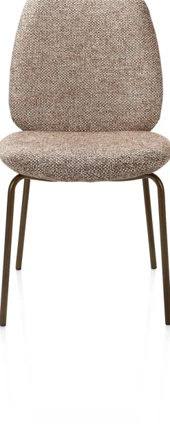 XOOON Fae, eetkamerstoel - 4-pootjes steelbrown - stof Bellini - koper^ Eetkamerstoelen