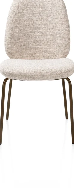 XOOON Fae, eetkamerstoel - 4-pootjes steelbrown - stof Bellini - Creme^ Eetkamerstoelen